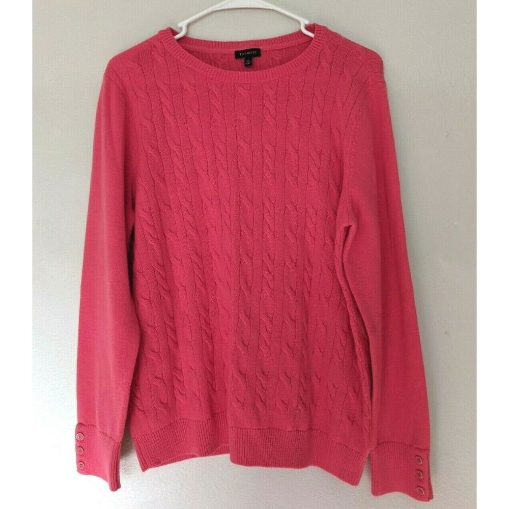 Talbot's Woman's Size XL Hot Pink Soft Sweater New Without Tags Lambs wool